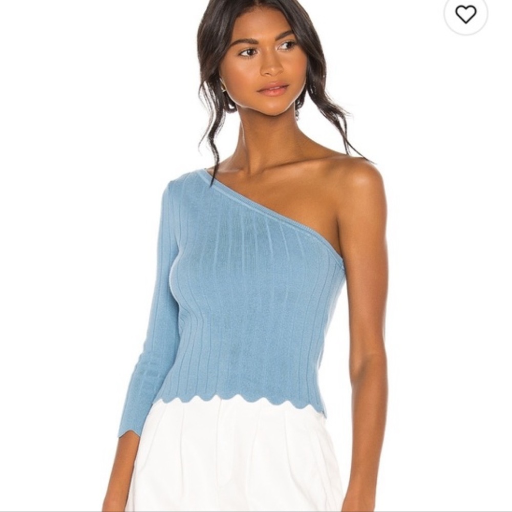 LPA by Revolve ruba one shoulder sweater top in periwinkle